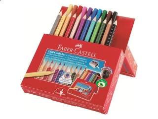 Kredki 12 kolorów FABER-CASTELL Jumbo Grip + Flamastry 10kol