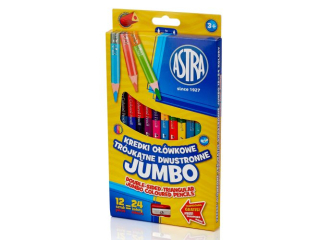 Kredki o��wkowe jumbo ASTRA - 12=24 kolory z temper�wk� HURT