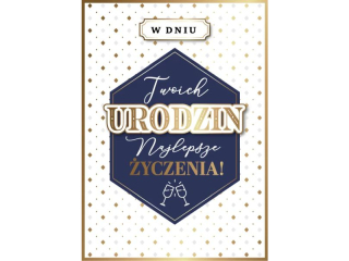 Kartka urodzinowa ARMIN STYLE GM-1225 granatowa elegancja