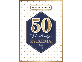 Kartka urodzinowa ARMIN STYLE GM-1219 "50" granatowa elegancja