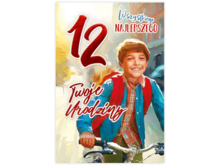 Kartka urodzinowa dla dziecka KZK B6 Nr 045, na 12 urodziny dla Chopca