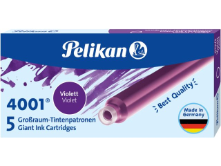 Naboje atramentowe Pelikan 4001 GTP/5 – fioletowe, 5 duych wkadw do pira wiecznego