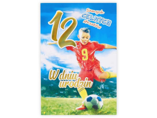 Kartka urodzinowa dla dziecka KZK B6 Nr 046, na 12 urodziny dla Chopca