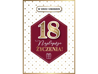 Kartka na 18 urodziny ARMIN STYLE GM-1212 bordowa elegancja