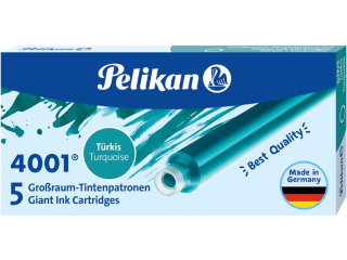 Naboje atramentowe Pelikan 4001 GTP/5 – turkusowe, 5 duych wkadw do pira wiecznego
