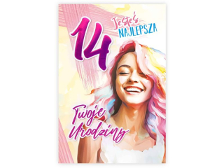 Kartka urodzinowa dla dziecka KZK B6 Nr 055, na 14 urodziny dla Dziewczyny