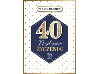 Kartka urodzinowa ARMIN STYLE GM-1217 "40" granatowa elegancja
