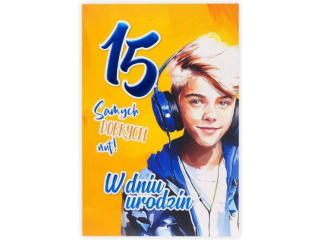 Kartka urodzinowa dla dziecka KZK B6 Nr 057, na 15 urodziny dla Chopaka