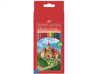 Kredki 12 kolorów FABER-CASTELL Zamek +temperówka