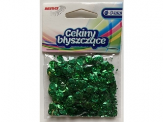 Cekiny hologramowe rozmiar: 8mm waga: 10g kolor: zielony