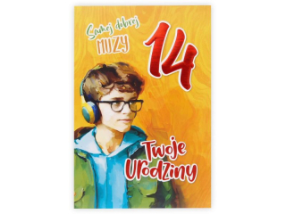 Kartka urodzinowa dla dziecka KZK B6 Nr 053, na 14 urodziny dla Chopaka