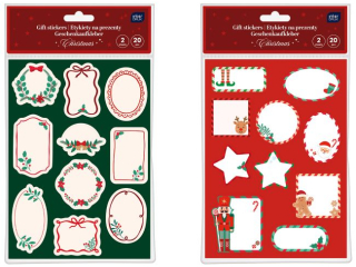 Etykiety na prezenty 20 szt. Christmas