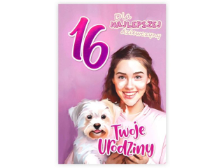 Kartka urodzinowa dla dziecka KZK B6 Nr 064, na 16 urodziny dla Dziewczyny