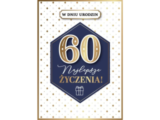 Kartka urodzinowa ARMIN STYLE GM-1221 "60" granatowa elegancja