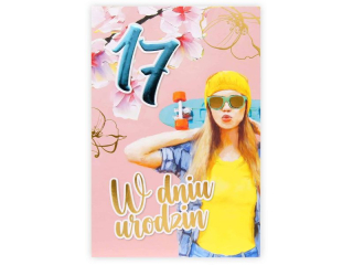 Kartka urodzinowa dla dziecka KZK B6 Nr 067, na 17 urodziny dla Dziewczyny