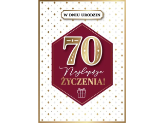Kartka urodzinowa ARMIN STYLE GM-1222 "70" bordowa elegancja