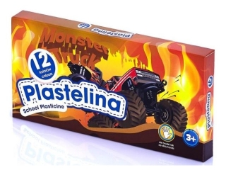 Plastelina szkolna Samochody 12 kolorw  [opakowanie=5szt]