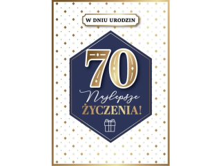 Kartka urodzinowa ARMIN STYLE GM-1223 "70" granatowa elegancja