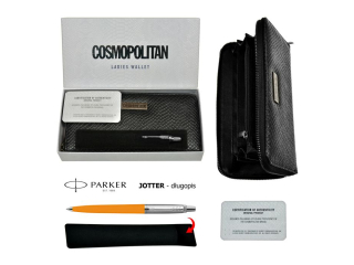 ZESTAW PREZENTOWY Portfel Cosmopolitan + Dugopis PARKER Jotter Marigold