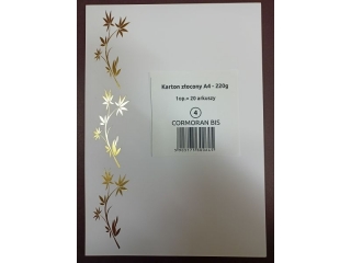 Karton A4 złocony - 4 białe + ekri a20