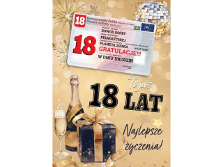 Kartka na 18 urodziny ARMIN STYLE Gift M-196 z dowodem osobistym, szampańska impreza