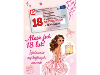 Kartka na 18 urodziny ARMIN STYLE Gift M-191 z dowodem osobistym dla dziewczyny