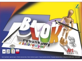 Blok rysunkowy kolorowy A4 20k. 120g KRESKA Art Expert