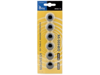 Magnesy do tablic TETIS czarne 20mm/6szt.