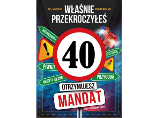 Kartka urodzinowa ARMIN STYLE GM-1269 "Przekroczy�e� 40 - Otrzymujesz Mandat"