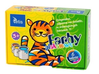 Farby plakatowe TETIS 20 ml 6 kolorów