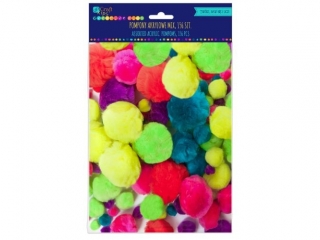 Pompony akrylowe DPCRAFT mix neon 156szt.