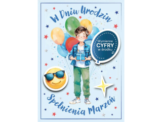 Kartka urodzinowa dla dzieci ARMIN STYLE GM-1263 dla Ch�opca - WYMIENNE CYFRY