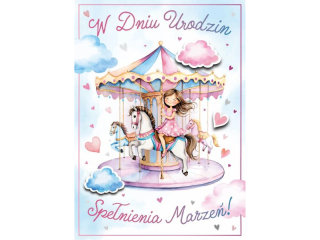 Kartka urodzinowa dla dzieci ARMIN STYLE GM-1256 dla Dziewczynki