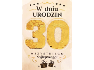 Kartka urodzinowa ARMIN STYLE CE-02 "30" ruchome cekiny