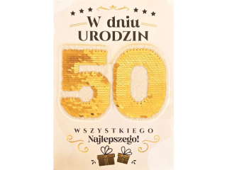 Kartka urodzinowa ARMIN STYLE CE-04 "50" ruchome cekiny