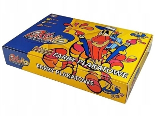 Farby plakatowe 24 kol. 20 ml , 4 neon , 4 brokat