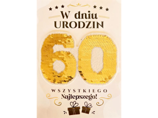 Kartka urodzinowa ARMIN STYLE CE-05 "60" ruchome cekiny