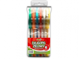 Długopis żelowy brokatowy KOLORI 6 kolorów