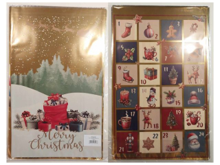 Torba foliowa prezentowa POLSYR D 25szt. 25x40 Kalendarz adwentowy/Prezenty - Złota