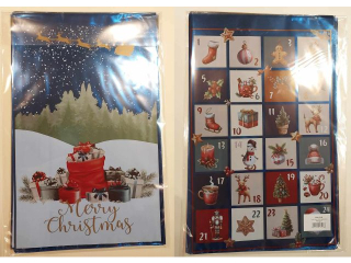 Torba foliowa prezentowa POLSYR D 25szt. 25x40 Kalendarz adwentowy/Prezenty - Niebieska