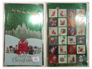 Torba foliowa prezentowa POLSYR D 25szt. 25x40 Kalendarz adwentowy/Prezenty - Zielona