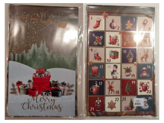 Torba foliowa prezentowa POLSYR D 25szt. 25x40 Kalendarz adwentowy/Prezenty - Srebrna