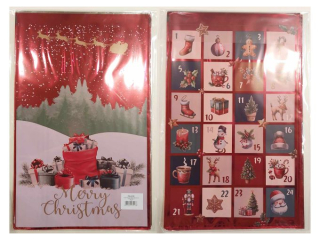 Torba foliowa prezentowa POLSYR D 25szt. 25x40 Kalendarz adwentowy/Prezenty - Czerwona