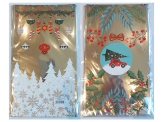 Torba foliowa prezentowa POLSYR M 25szt. 20x35 Święta - Srebrna