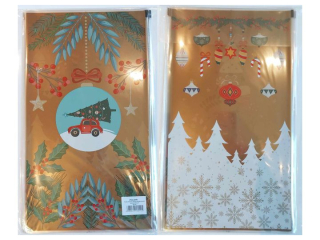 Torba foliowa prezentowa POLSYR M 25szt. 20x35 Święta - Złota