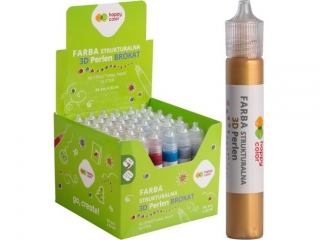 Farba 3D 32ml, mix 6 kolorów brokat, Happy Color