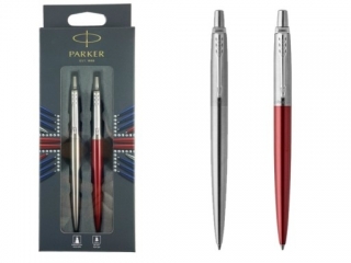 Długopis PARKER Jotter srebrny + czerwień