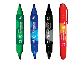 Marker permanentny TETIS Premium 2 końcówki - niebieski