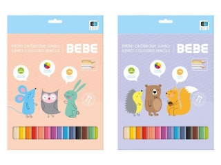 Kredki trójkątne INTERDRUK Jumbo BxB Kids pastel 12 kolorów