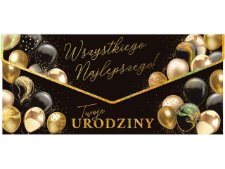 Kartka - koperta na pienidze KZK PREMIUM nr. 5 Urodziny Glamour